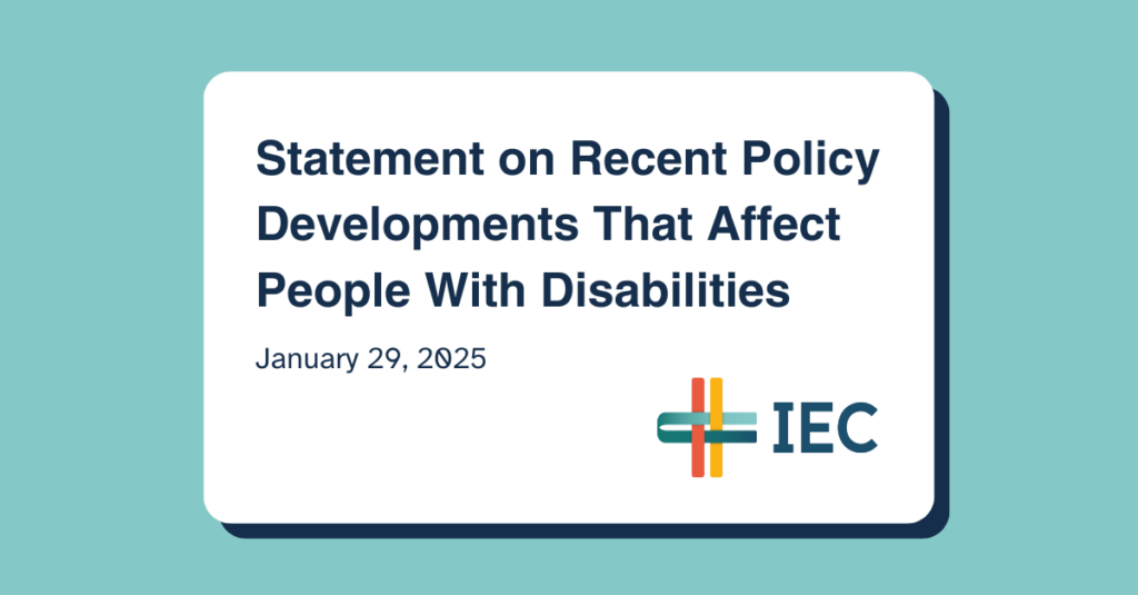 Statement on Recent Policy Developments that Affect People with Disabilities